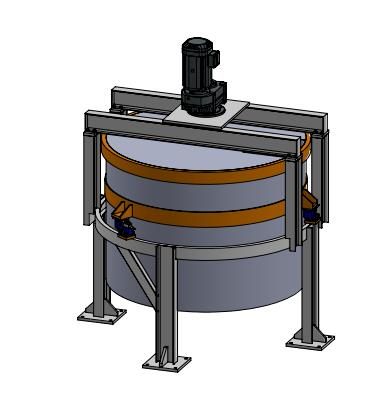 Desenho tridimensional do tanque pulmão